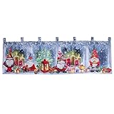 Mojawo Weihnachtsgardine LED Gardine Weihnachten Scheibengardine X-Mas...