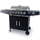 CCLIFE 4+1/6+1 Brenner Gasgrill Mit 1 Seitenbrenner, BBQ Gasgrill mit Deckel,...