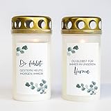 10x AUFKLEBER für GRABKERZEN Mix • Trauerkerzen • Eukalyptus •...