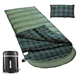 POEPORE Flanell Schlafsack Baumwolle 0 Grad Kaltes Wetter für Erwachsene XXL Schlafsack 4...