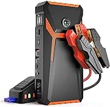 Orange--Starthilfe Powerbank,tragbarer 12-V-Autostarter mit Multifunktions-LED-Licht und...