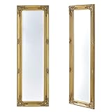 [en.casa] Wandspiegel Livorno Barock 132 x 42 cm Gold Ganzkörperspiegel im Eukalyptusholz...