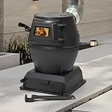 Holzofen mit Sichtfenster, Kompakter Outdoor Holzofen zum Kochen, Eisfischen, Reisen,...