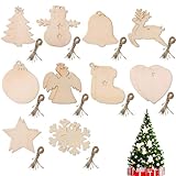 HABNI 20 Stück Christbaumschmuck Anhänger aus Holz Weihnachtsdeko Holzanhänger mit...