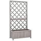 Garten-Spalier mit Blumenkasten Grau 70x30x135 cm Tannenholz,Heim & Garten,Rasen &...