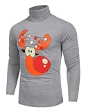 COOFANDY Herren Weihnachtspullover 3D Druck Weihnachts Pullover Norwegerpullover...