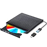 Gueray Externes CD DVD Laufwerk, USB 3.0 mit Type-C Portable DVD/CD Brenner und...