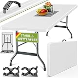 tillvex Gartentisch 180x75cm klappbar Kunststoff | Buffettisch mit Tragegriff |...
