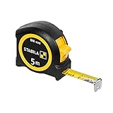 Stabila Taschenbandmaß BM 100, 5 m, Maßband mit metrischer Skala,...