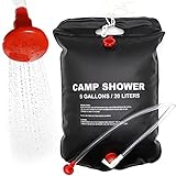 Solar Duschtasche, Outdoor 20L/5Gal Tragbare Camping Duschtasche mit EIN-/ausschaltbarem...