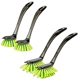 Hausfelder Spülbürsten 4er Set Basic - Spülbürste rund und lang in Anthrazit...