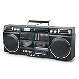 MUSE M-380 GB Retro Boombox mit Bluetooth, CD, Kassette, FM-Radio & USB | 80W...