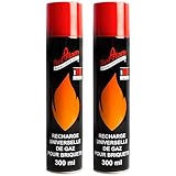 Belfam 2x Kartuschen Butangas-Nachfüllflasche für Feuerzeug 300ml,flambierbrenner,...