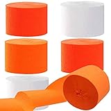 Kreppbänder Orange Weiß 4.5 cm x 25 m 6 Rollen Krepppapier Party Crepe...