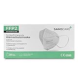 Sanocare FFP2-Masken 5-lagig, 20 Stück Mund und Nasen-Schutz - Geprüft nach DIN EN...