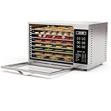 GOPLUS Edelstahl Dörrautomat, Dehydrator mit 8 Edelstahltabletts, Temperaturregler...