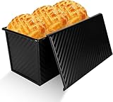 Jnjnyng Brotbehälter mit Deckel, antihaftbeschichteter Brottopf, Stahlbackform für Brot,...