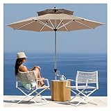 XUQQU Sonnenschirme Mit Doppeldach, Großer Strandschirm Mit Aluminiumkurbel,...