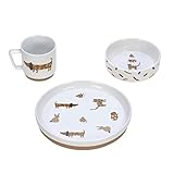 LÄSSIG Geschirrset Porzellan Kindergeschirrset Teller Schüssel Tasse mit...