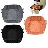 Moreeulsi Silikon-Luftfritteusen-Einlagen, Backblech, wiederverwendbar, quadratisch, für...