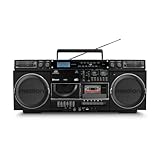 MEDION P66538 Kassettenrecorder (Retro Ghettoblaster mit CD-Player, 80er, groß,...