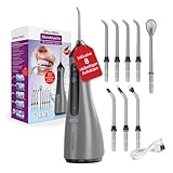 VITALmaxx Munddusche | elektrische Zahndusche - 8 Aufsätze, Wassertank | Zahnreiniger...