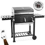 HECHT Grill Holzkohlengrill mit Grillrost aus Edelstahl – XXL BBQ Grill mit...
