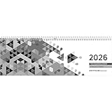 Tischquerkalender schwarz 2026-29,6x9,9 cm - 1 Woche auf 2 Seiten -...