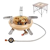 Campingkocher | Winddichter Camping-Dreikopfkocher | Kaminofen mit fünf Dochten |...