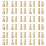 60 Stück DIY Holzfiguren zum Bemalen und Basteln,Holzfiguren Puppen,DIY...