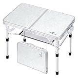 Sportneer Klappbarer Campingtisch, höhenverstellbar, Kleiner Klapptisch, tragbare...