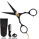 ONTAKI Premium Hand Forged Japanese Steel Hair Beard Mustache Scissors Cut Trim...