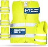 HELDENWERK Auto Warnweste 2023/2024 4 Stück + 1 für Erwachsene europaweit einsetzbar -...