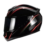 Amagogo Integralhelm mit Visier für Dirtbike Reisen Abnehmbares Innenfutter Motorrad...