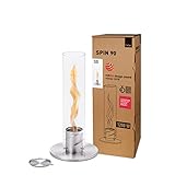 höfats - Spin 90 Silber - Tischkamin für Indoor und Outdoor - Tischfeuer, Windlicht,...