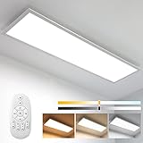 Dimmbar LED Panel Deckenleuchte 100x25cm, 24W Super Deckenpanel Lampe mit Fernbedienung,...