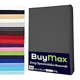 Buymax Spannbettlaken Topper 140x200 cm Spannbetttuch 100% Baumwolle Jersey für...
