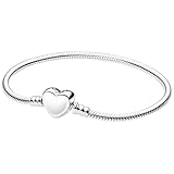 PANDORA Armband Schlangenkette Sterling Silber Armband mit Gravur Herz Clasp 599206C00-21...