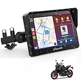 Carpuride W702 Kabelloser Carplay Bildschirm für Motorrad, Tragbares CarPlay & Android...