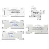 Schneider-Linealschablone aus Metall, Präzisionsnaht, Messlehre für Näharbeiten,...