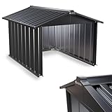 Juskys Metall Mähroboter Garage mit Satteldach - 86x98x63 cm - Sonnen- & Regenschutz für...