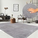 the carpet Relax Moderner Flauschiger Kurzflor Teppich, Anti-Rutsch Unterseite, Waschbar...