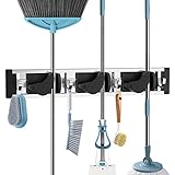 BESCOST Besenhalterung Wand mit 3 Schlitze und 4 Haken Universal Gerätehalter Edelstahl...