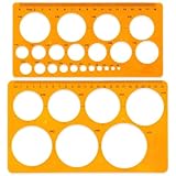 2 Stück Kreis Schablone, Transparent Orange Quilling Lochschablone, Kreis Lineal Für...