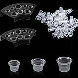 300 Stück Tattoo Farbkappen Cups mit 2 Cups Halterungen, Kunststoff...