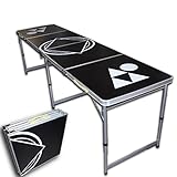 Generic JBS Basics Beer Pong Tisch, mit Makierung klappbar, Tragegriff, Silber, Schwarz,...