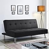 Yaheetech Schlafsofa mit Liegefläche 166,5 cm L × 92 cm B Bettsofa bis 350 kg Belastbar...