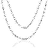 SILBERTALE 925 Sterling Silber Panzerkette Echt Silberkette für Herren Damen...