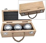Ludomax Pro Set La Franc Boule Kugeln, Geschenk Idee, Koffer mit Gravur, 74 mm / 690 g /...