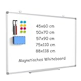 DOLLAR BOSS Magnetisches Whiteboard, 45X60CM Magnettafel Magnetpinnwand mit Whiteboard...